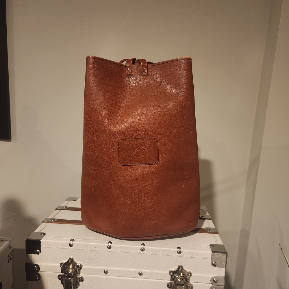 Leather Drawstring Satchel